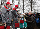 Winners of the first race, Yevgeny Lukashevich, Ruslan Barsuk and Dmitry Yemelyanchenko