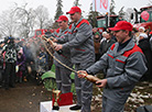 Winners of the first race, Yevgeny Lukashevich, Ruslan Barsuk and Dmitry Yemelyanchenko