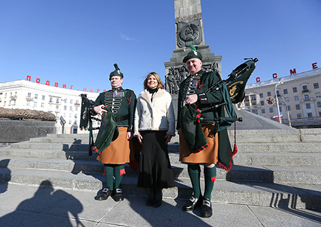 
British pipers, Belarus army orchestra perform in Minsk