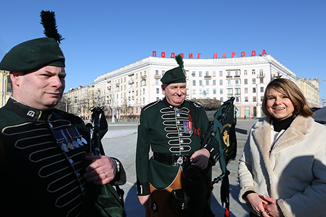 British pipers, Belarus army orchestra perform in Minsk