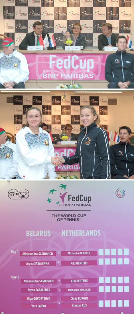 Fed Cup Belarus vs Netherlands draw ceremony