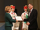 Sergei Komkov, Director of OAO 8 Marta, is awarded with an honorary diploma of the National Assembly of Belarus