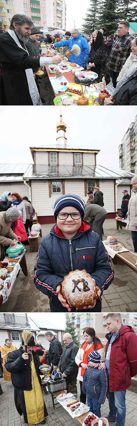Blessing of Easter cakes in the Holy Virgin Protection Cathedral in Vitebsk