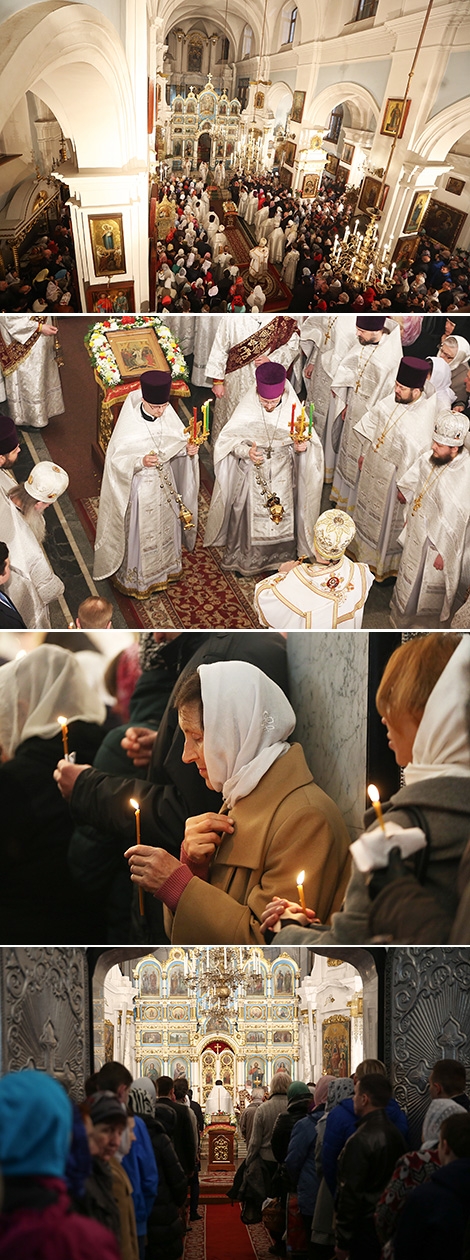 Easter service in the Holy Spirit Cathedral, Minsk