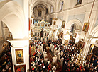 Easter service in the Holy Spirit Cathedral, Minsk