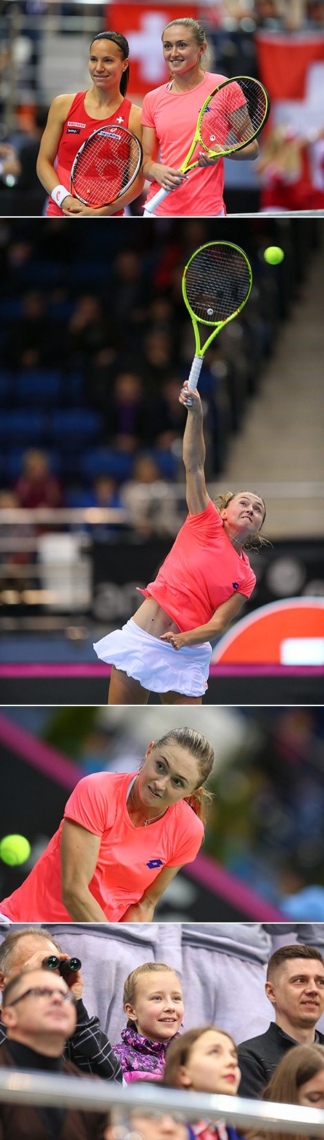 Aleksandra Sasnovich defeats Viktorija Golubic in the Fed Cup match