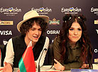 Ксения Жук и Артем Лукьяненко на пресс-конференции после шоу