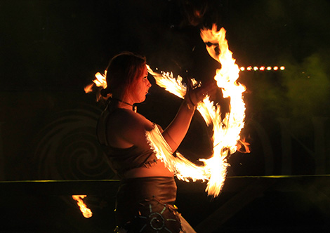 Fire show at the Svyata Sontsa 2017 folk festival 