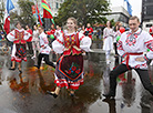 Festive walk under the national flag