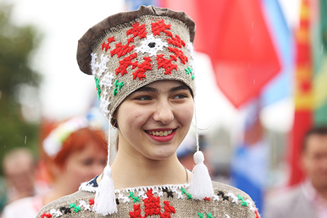 Festive walk under the national flag