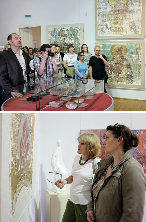 Mural paintings from Transfiguration Church on display at Slavianski Bazaar