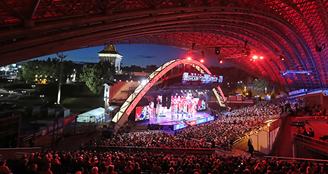 The Summer Amphitheatre is the main stage of the international art festival Slavonic Bazaar in Vitebsk