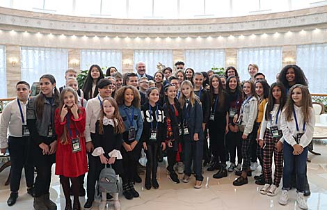 Lukashenko meets with participants of Junior Eurovision 2018 at Palace of Independence