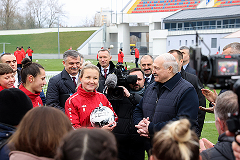 Lukashenko tours October Revolution's 50th Anniversary Park in Minsk