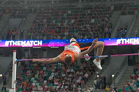 Match Europe v USA: Maksim Nedasekau of Belarus wins high jump event