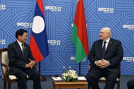 Lukashenko meets with Laos president as Russia hosts BRICS summit