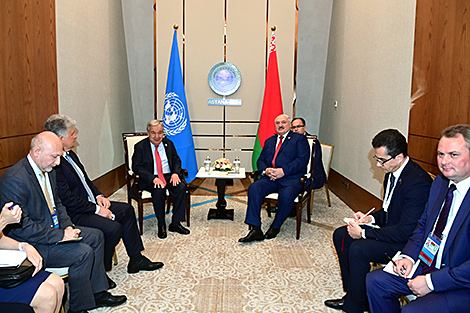 Lukashenko meets with UN secretary-general in Astana