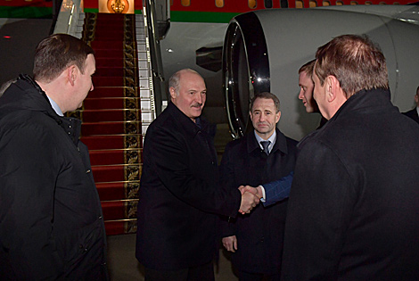 Belarus president arrives in Russia on working visit