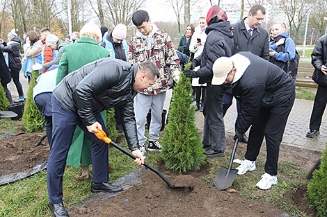 Allée of Friendship between Mongolia, Belarus planted in Minsk