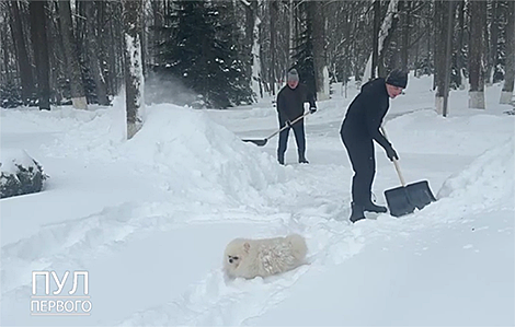 Lukashenko joins snow-clearing effort