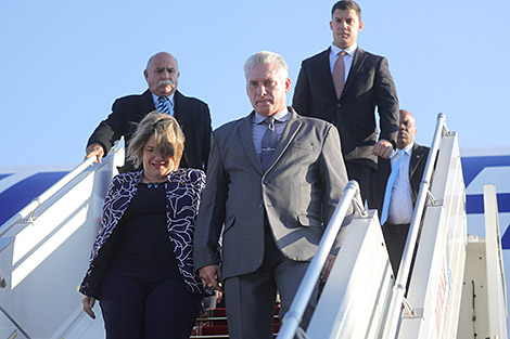 Cuban president arrives in Belarus on official visit