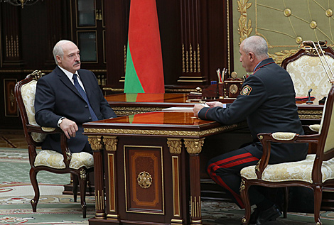 Lukashenko hears out report of internal affairs minister