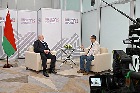 Lukashenko interviewed by China’s CGTN on fringes of BRICS summit