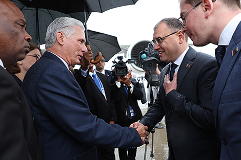 Cuban president arrives in Belarus on official visit