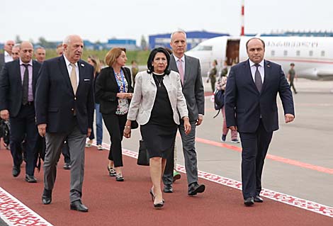 Georgia president arrives in Belarus