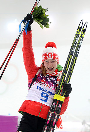 Белоруска Дарья Домрачева выиграла олимпийскую гонку преследования по биатлону