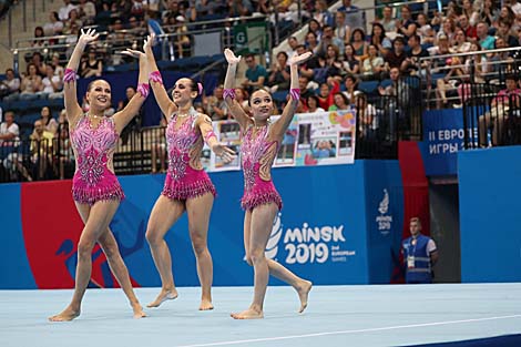 Акробатки Набокина, Ивончик и Сандович завоевали первое золото белорусов на II Европейских играх