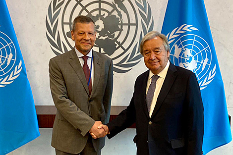 Постпред Беларуси встретился с генеральным секретарем ООН Гутерришем