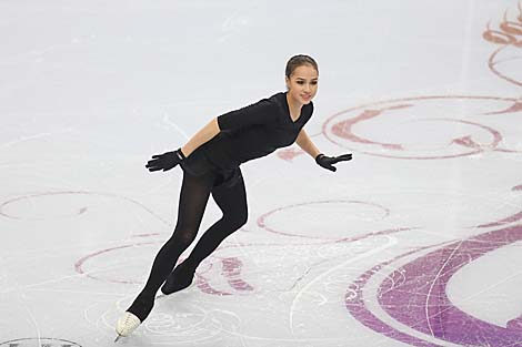 Zagitova holds practice session at Minsk Arena