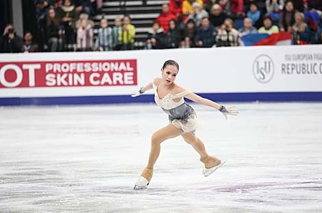 Zagitova leads European Championships short program in Minsk