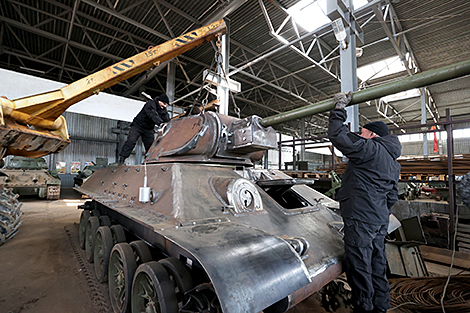 ‘We use parts of three tanks.’ Stalin's Line museum creates replica of rarest T-34-57