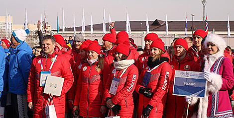 Belarusian flag raised in Universiade Athletes Village in Russia’s Krasnoyarsk