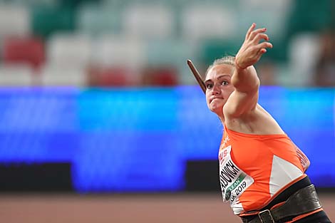 Match Europe v USA: Tatsiana Khaladovich of Belarus 2nd in javelin throw