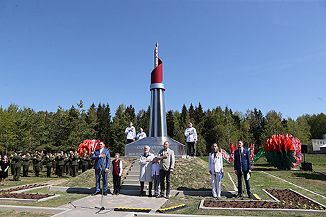 National flag mounted on Belarus’ highest point