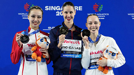 Belarus’ Khandoshka wins second medal at World Aquatics Championships in Singapore