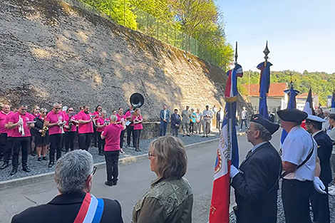 Belarusian anthem plays as French Thil marks WWII liberation