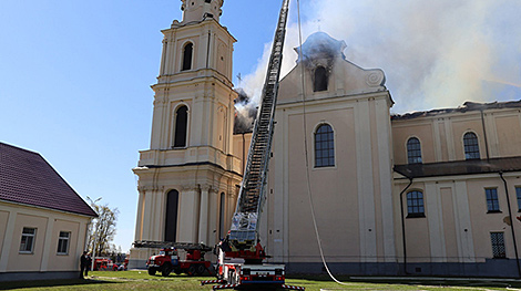 Lukashenko comments on restoration of fire-damaged church in Budslav