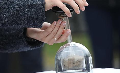 Капсулу с землей с мест воинских захоронений Брагинского района передали в Минск