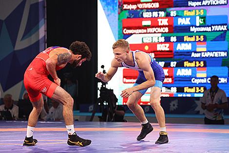 Белорус Дмитрий Шамело завоевал бронзу турнира по вольной борьбе II Игр стран СНГ