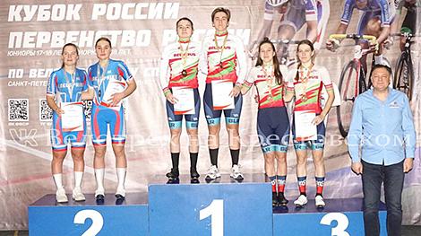 Белорусские велогонщицы Терех и Конрад выиграли мэдисон на Кубке России