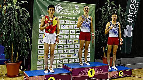 Три медали завоевали белорусские атлеты на этапе КМ по прыжкам на батуте в Португалии