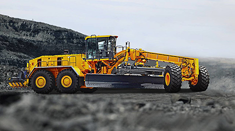 Quarry road scraper from Belarusian BelAZ getting ready for commercial operation
