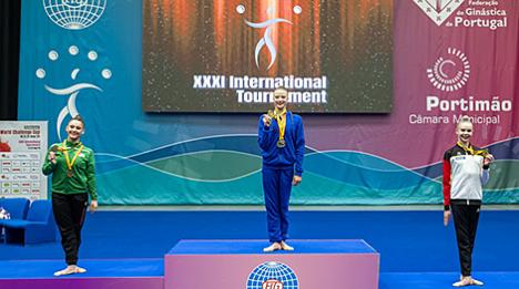 Беларускія гімнасткі заваявалі пяць медалёў на міжнародным турніры ў Партугаліі