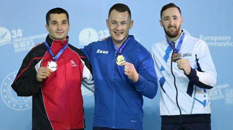 Беларус Ягор Шрамкоў выйграў два медалі на ЧЕ па спартыўнай гімнастыцы ў Мерсіне