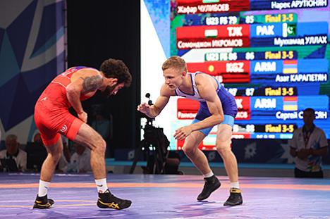 Беларус Дзмітрый Шамела заваяваў бронзу турніру па вольнай барацьбе ІІ Гульняў краін СНД