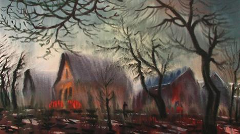 Казачныя пейзажы зімовага Віцебска прадстаўлены на выставе Фелікса Гумена